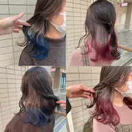 前髪カット＋インナーカラー（ブリーチ1回）+全体カラー+Aujua5step