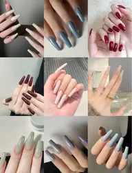 チップ長さ出し10本ワンカラー🩵orラメグラネイル