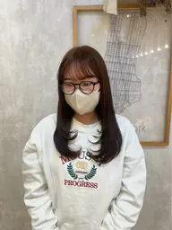 ブリーチなし!透明感2回カラー✨