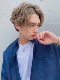 【メンズ人気・モテチェン】骨格補正カット+スパイラルパーマ+カラー