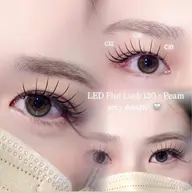 【高持続LED✨️】フラットラッシュ120本/付け足し可/束感コーティング付き🎀/オフあり別途550円