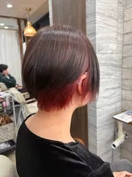 インナーカラー+カット(ワンブリーチ込)