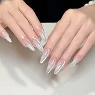 ☘️☘️チップ長さ出し10本+マグネット（ウルマグ＋500円）/ミラー/オーロラワンカラー☘️☘️オフ+500円