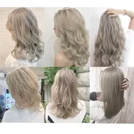 ロング料金なし【透明感UP】ケアブリーチダブルカラー (ケアブリーチ+フルカラー)つるりんちょトリートメント