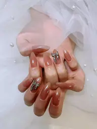 JR💕チップ長さだし💕ワンカラー　ラメグラデーション❤️オフ無料