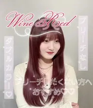 💗ブリーチなしWカラー+超音波アイロン〖ブリーチなし/カラー/新宿〗(ピンクブラウン、ワインレッド、)