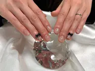 ワンカラー➕2本アート🍒オフ無