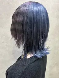 2ブリーチ＋デザインカラー(ボーダー柄)＋内部補修3STEPトリートメント