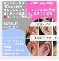 耳ツボジュウリー　10-12粒つける　［右左耳］