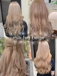 【🧸王道ミルクティーカラー💛】 🫧‪ブリーチ➕カラー メニュー🫧‪