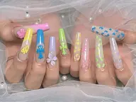 【チップ長さ出し】EXTRA LONG アート/パーツつけ放題