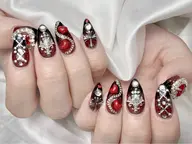 🍿ハンド持ち込みデザイン10本❤️‍🔥時間内ストーン、パーツ付け放題💞ジェルオフ+500