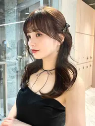 韓国風顔周りカット＋カラー＋１stepトリートメント(前髪顔周りのみのカット)