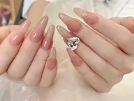 🔥【大人気】🎀パラジェル付き🎀　ワンカラーorラメグラ+パーツ2個　(メンズok) ❣️ ソフトジェルオフ込み