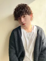 【人気No.1】メンズカット+波巻きスパイラルパーマ+ケアトリートメント