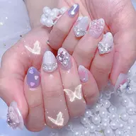 🎀🩷チップ長さ出しマグネットフレンチ+大きいパーツ2個無料🍓