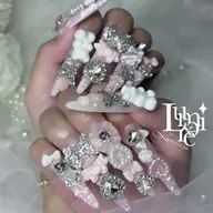 💜スーパーロングチップ長さ出し10本(MAX約3.7㎝)/パーツつけ放題(オフ込み)