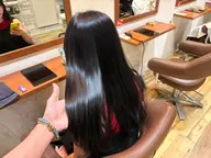 【艶カラー✨】レディース 毛先調整カット+ブリーチなし艶髪ワンカラー+milbonトリートメント🤍🫧