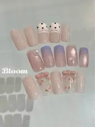 水色グラデーションネイル(オフあり)