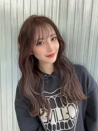 バングカット+コテ巻き