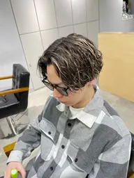 【新規men's】カット＋パーマ＋ハイライトカラー