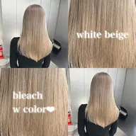 【🥨🤍ミルクティーカラー🤍🥨】ケアブリーチ➕オンカラー➕プレミアム髪質改善➕炭酸泉🧸🤎