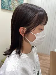 部分ストレート×バングカット
