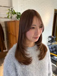 🇰🇷結んでも可愛い韓国風♪前髪＆顔周りカット＋透明感カラー＋トリートメント