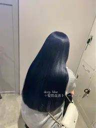 【🩵期間限定🩵】寒色ワンカラー➕髪質改善トリートメント➕コテ巻き仕上げ🎀