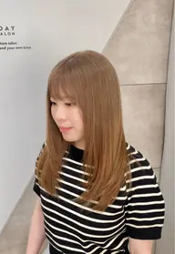 🤍ミルクティーにしたい方はこれ！✨1ブリーチダブルカラー+カット+高保湿トリートメント(中明度)🤍