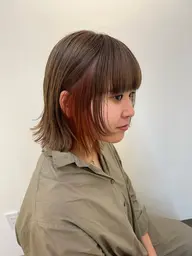 【デザインカラー】インナーブリーチ＋カラー　イヤリング/フェイスフレーミング/アンブレラカラー/テール/ポイント