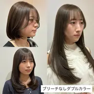 カット＋ブリーチなしのダブルカラー＋超音波Tr 【初めての方・久しぶりのカラーの方も一度ベースを整えてみませんか？♩】