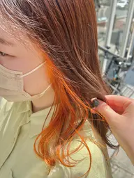 ♡inner or earring color♡インナーorイヤリング＋全体カラーになります［ロング料金なし］