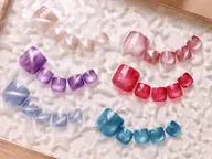 ◆フット◆【オフなし】マグネットジェルネイル×10🌈豊富なカラー◎💜 付け替えオフ無料✨ モニター様価格✨