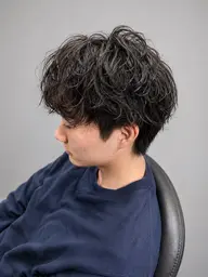 メンズカット＋ツイストパーマ、スパイラルパーマ、シャドウパーマ