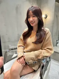 【毎回OK】❤️大人気❤️ ナチュラル大人韓国風🇰🇷レイヤーカット➕韓国風🇰🇷艶カラー➕1ステップTr 暖色
