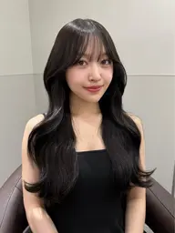 お顔まわりカット付き♡ケアカラー+艶トリートメント