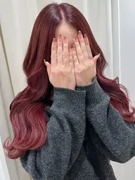 人気No.1 ブリーチは怖い☹️でも明るくしたい🌼💛ブリーチなしダブルカラー