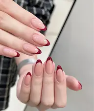 【自爪オフなし】🥨(ベース色ワンカラー💗)フレンチネイル