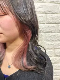 【イヤリングブリーチ＆カラー＆ベースTr】インナーブリーチに透明感カラー＆ベースTr💖隠せるバレないインナーカラー✨