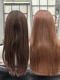 🌸ミニモ限定クーポン🌸40%オフ髪質改善縮毛矯正+カラー+カット+超音波トリートメントのオールヘアメンテナンス