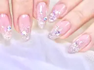 オフなし"ワンホン うるうるラメグラ ストーン20粒付