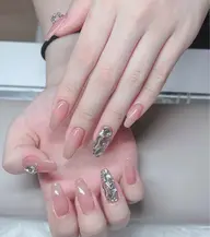 長さ出しワンカラー+埋め尽くし2本orドット2本orパーツ2個