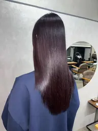 【縮毛矯正&カラー】ストレートパーマ＋艶カラー＋クイックトリートメント