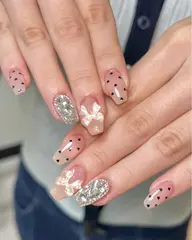 サンプルデザインコース（オフあり）ご新規様・当店オフ無料/他店オフ＋550円、自爪2cm以上ロング料金1100円