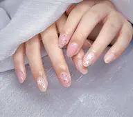 自爪💅、ワンカラ+アート4本