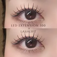 【えくぱーま☆】LEDエク80本×まつげパーマ(オフ込)自まつ毛とエクステが馴染み、まとまりのあるぱっちりお目元に♪