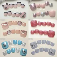 《フットネイル👣》トレンド/華やかアート100種類から選択🫧　オフなし/ワンホン/韓国/ニュアンス/パラジェル別途