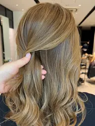 脱白髪染め ナチュラル デザイン ハイライト (オンカラー込み)