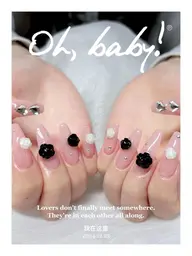 【チップ長さ出し】ワンカラー＋パーツ つけ放題（10本）💎「ミニモ学割」